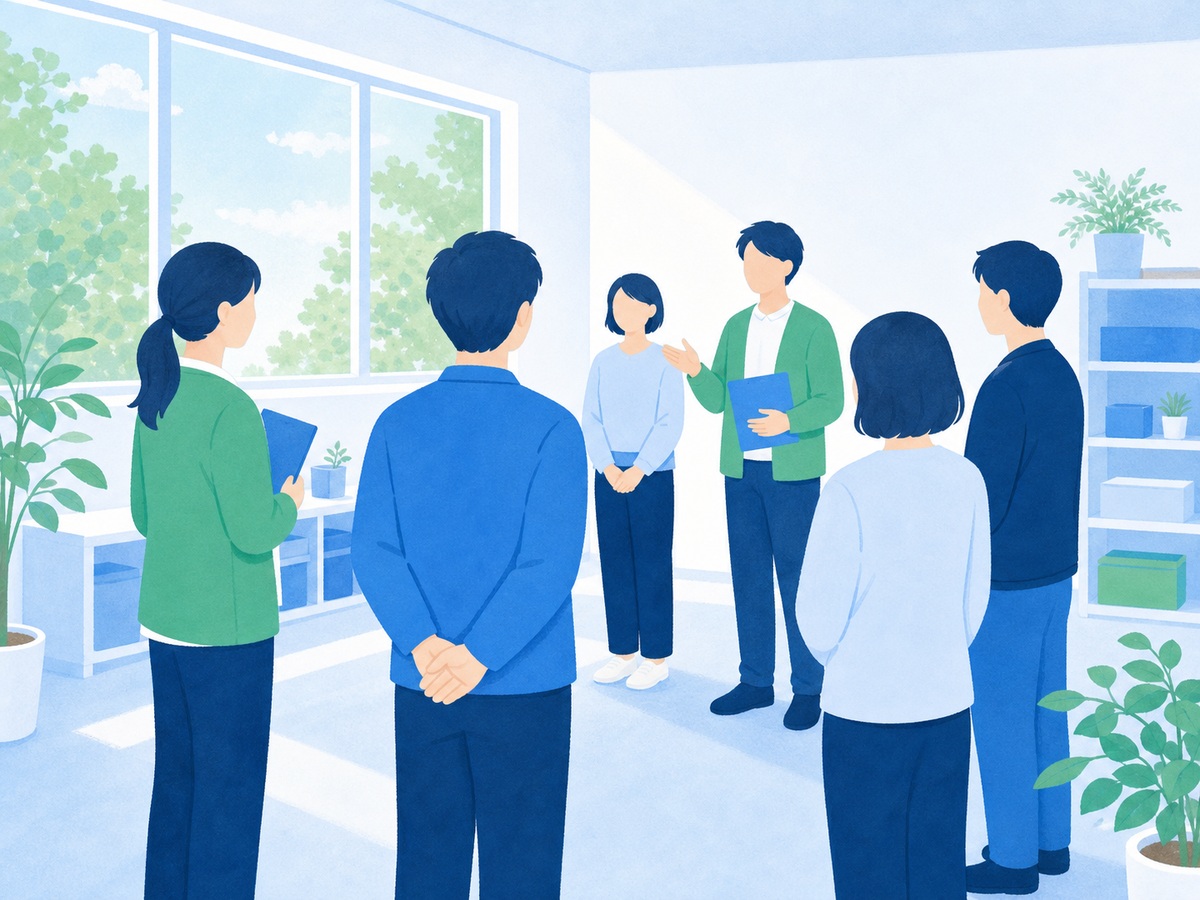 朝礼の様子（イメージイラスト）
