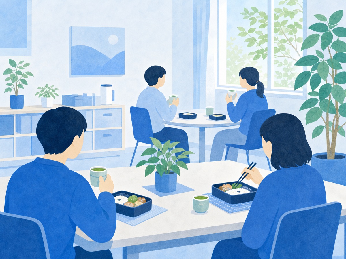 昼食・休憩の様子（イメージイラスト）
